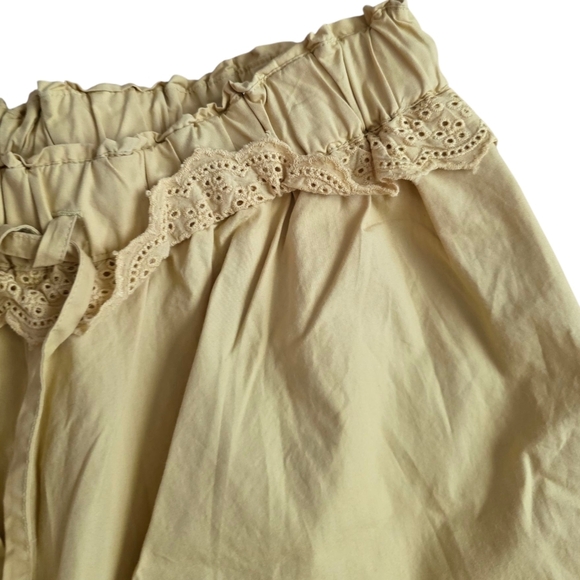 Free People Yellow Eyelet Trim Beach Life Harem Pants M - Picture 3 of 6